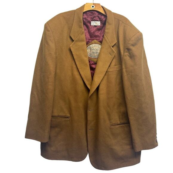 Vintage Henry Grethel Authentic Brown Men Blazer Wool Blend XL Quilted Lined - Picture 1 of 11